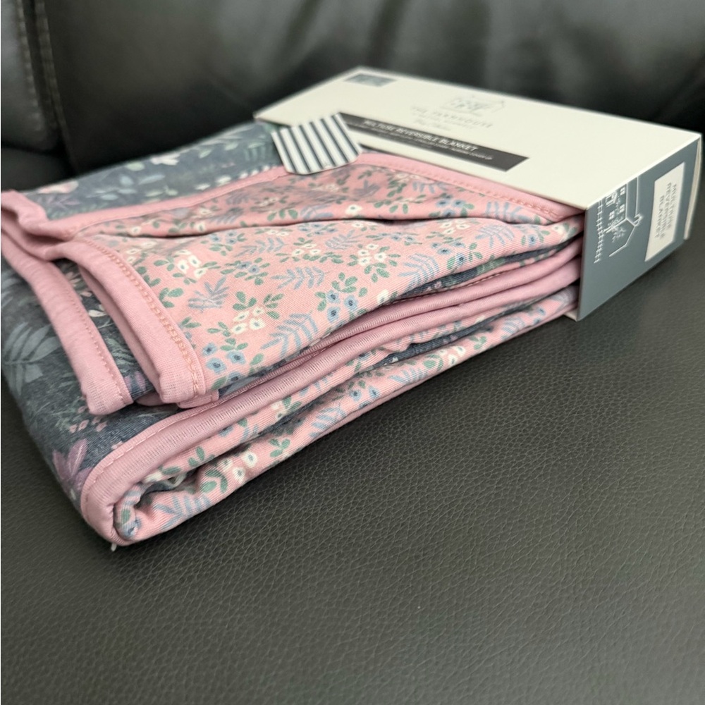 NEW Reversible Baby Blanket Multi-use Floral The Farmhouse | Rachel Ashwell - Picture 3 of 6